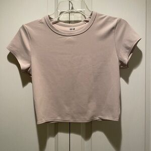 UNI-QLO Crop T-Shirt Beige